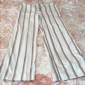 Wide leg striped pants
